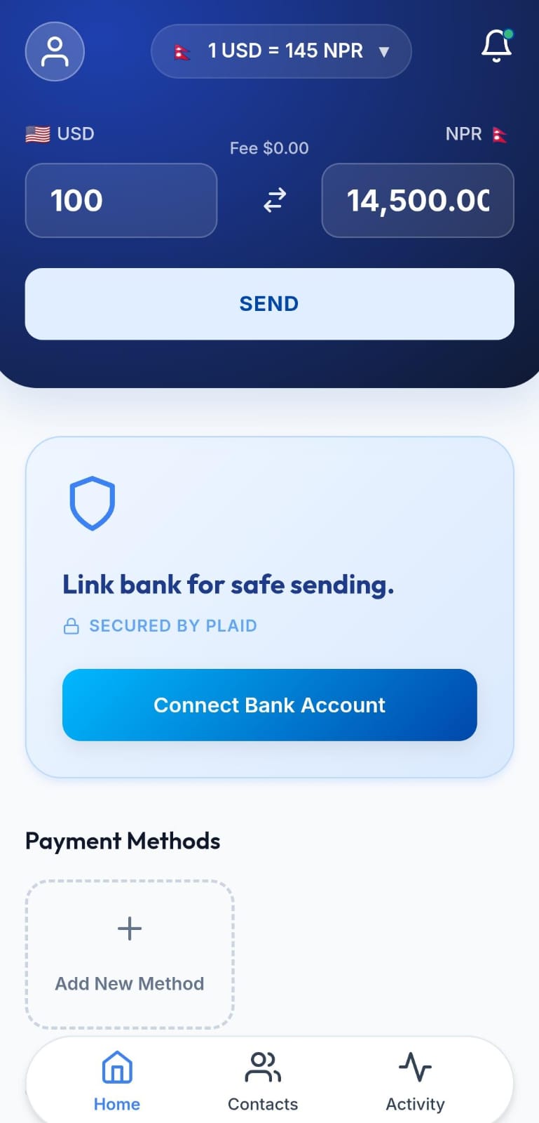 Fingerwave App Landing Screen